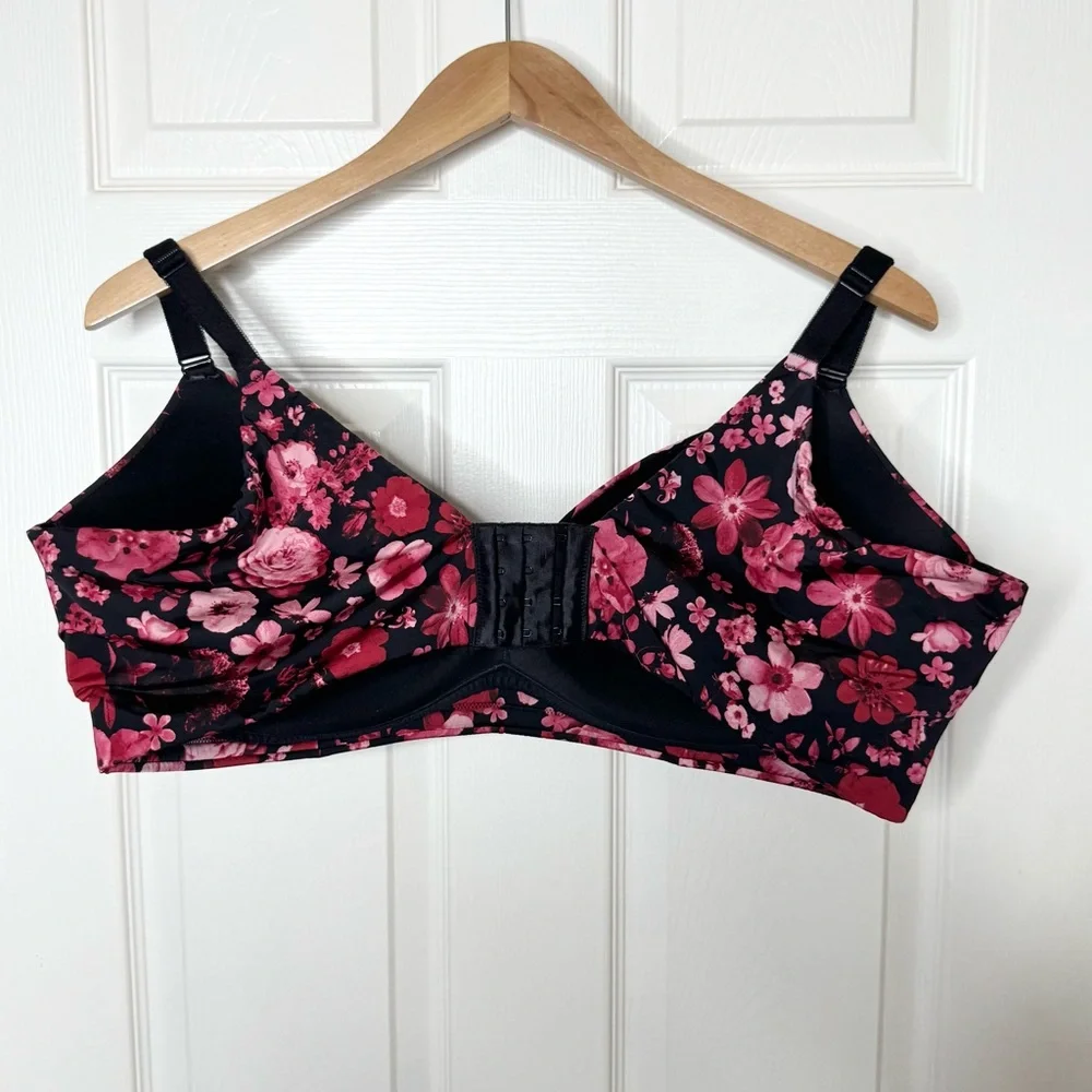 Torrid Curve Dream 360 Back Smoothing Wire-Free Push-Up Bra Floral Size 46DD - Picture 7 of 13